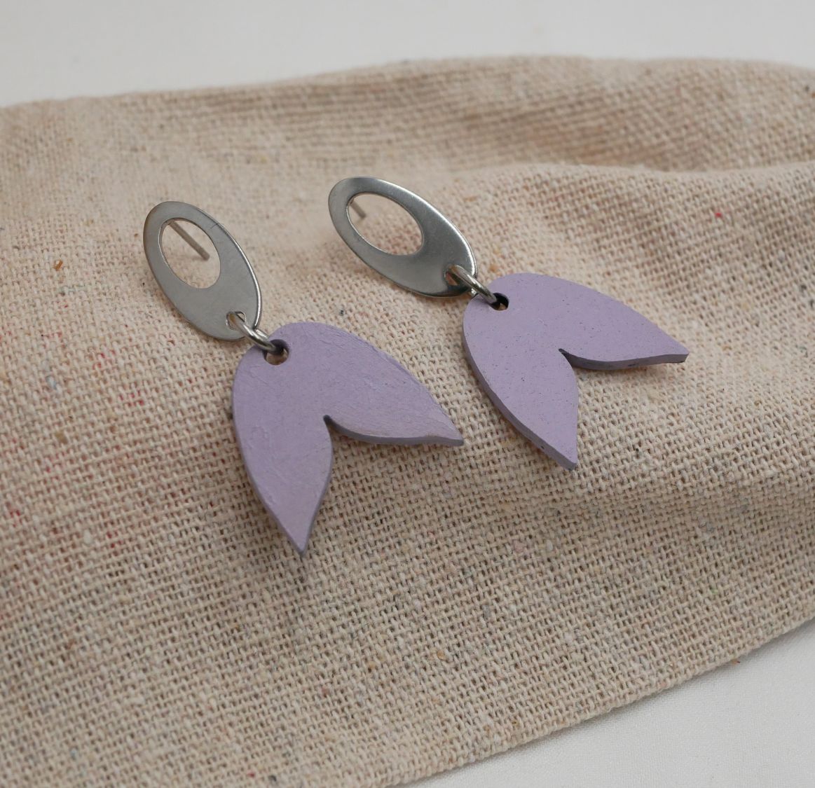 Boucles d'oreilles pendantes g&eacute;om&eacute;triques en bois parmes 