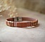 Bracelet en cuir femme rose poudr&eacute; et tiss&eacute;