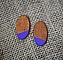 Puces d'oreilles grands ovales en bois merisier et violet 