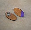 Puces d'oreilles grands ovales en bois merisier et violet 
