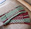Duo de minis tapis couleurs de No&euml;l en macram&eacute; de cotons rouge et vert