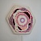 Ensemble de 3 cadres aux tissages en laine rose et blanc