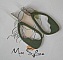 Grandes boucles d'oreilles en bois peint vert de gris