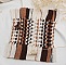 Mini tapis "Chocolat" pour dessous de tasse en macram&eacute; &eacute;cru, beige et marron