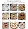 Exemples de gravures personnalisées pour cabochons de porte-clés en bois.