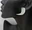 Puces d'oreilles graphiques en bois gris m&eacute;tallis&eacute;