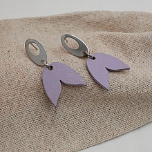 Boucles d'oreilles pendantes g&eacute;om&eacute;triques en bois parmes 
