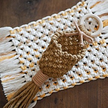 Pot en macram&eacute; &agrave; suspendre d&eacute;coration maison au naturel  