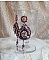 BO Grace brod&eacute;es avec des cabochons en Quartz Rose, des perles rondes nacr&eacute;es en verre de couleur : Ivoire, Rose, Violet &agrave; laquelle s'ajoute des cristaux : cabochons Light Rose, toupies et rocailles  