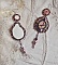 BO Grace brod&eacute;es avec des cabochons en Quartz Rose, des perles rondes nacr&eacute;es en verre de couleur : Ivoire, Rose, Violet &agrave; laquelle s'ajoute des cristaux : cabochons Light Rose, toupies et rocailles  