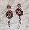 BO Grace brod&eacute;es avec des cabochons en Quartz Rose, des perles rondes nacr&eacute;es en verre de couleur : Ivoire, Rose, Violet &agrave; laquelle s'ajoute des cristaux : cabochons Light Rose, toupies et rocailles  