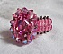 Bague Rose Royale avec des facettes et un cabochon en cristal de Swarovski