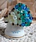 Bague Aquamarine mont&eacute;e avec des toupies aux couleurs Bleu Turquoise, Cristal, Capri Blue, Zircon, facettes de boh&egrave;me d'un Blanc Opaque et rocailles dor&eacute;es pour un style marin