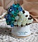 Bague Aquamarine mont&eacute;e avec des toupies aux couleurs Bleu Turquoise, Cristal, Capri Blue, Zircon, facettes de boh&egrave;me d'un Blanc Opaque et rocailles dor&eacute;es pour un style marin