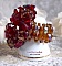 Bague artisanale Coquelicot en cristaux Swarovski rouge et marron.