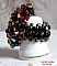 Bague artisanale Fantasia en cristaux Swarovski noir, rouge et doré.