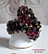 Bague artisanale Fantasia en cristaux Swarovski noir, rouge et doré.