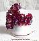 Bague artisanale fleur en cristal Swarovski pourpre et rose.