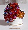 Bague Topaz avec des facettes et des toupies en cristal de Swarovski
