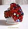 Bague Topaz avec des facettes et des toupies en cristal de Swarovski