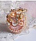 Bague Poudre de Riz brod&eacute;e avec des cristaux de Swarovki fa&ccedil;on vintage et des perles de Culture