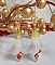 BO Secret Oriental avec des perles en c&eacute;ramique et des fleurs Lucite et des crochets d'oreilles en Gold Filled 14 carats
