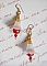 BO Secret Oriental avec des perles en c&eacute;ramique et des fleurs Lucite et des crochets d'oreilles en Gold Filled 14 carats