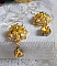 BO Sunflower Gold brod&eacute;es avec des cabochons cristal Jaune, perles nacr&eacute;es, toupies, chatons, cabochons roses Dor&eacute;s M&eacute;tal et rocailles. Le tout est mont&eacute; sur des crochets Gold Filled. 