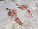 BO Quartzib'Elle brod&eacute;es avec deux Quartz rose  et de tr&egrave;s belles perles