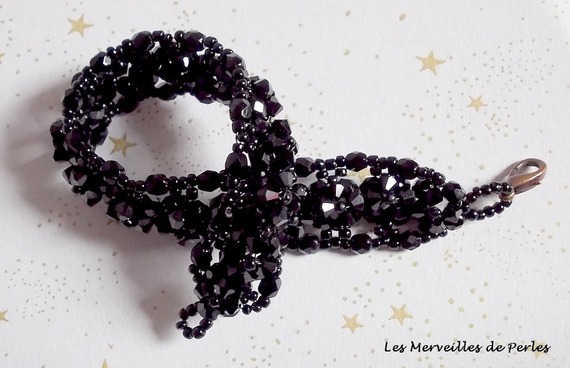 Bracelet Nuit Etoil&eacute;e avec des facettes et des cristaux de Swarovski