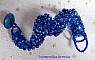 Bracelet Bleu Nuit avec des perles nacr&eacute;es en verre et des facettes