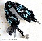Bracelet Prestige avec des facettes noires et bleu et un ruban organza