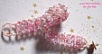 Bracelet perles Gouttes de rose avec des perles nacr&eacute;es et des facettes.