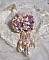 Broche Fleur d'Et&eacute; Haute-Couture brod&eacute;e avec des Cristaux de Swarovski, une estampe filigran&eacute;e, un ruban et une broche &agrave; l'arri&egrave;re en argent 925/1000