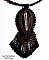 Collier pendentif Lisbonne brod&eacute; avec de magnifiques perles en onyx noir