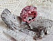 Bague Anémone en perles Swarovski roses et noires.