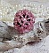 Bague Anémone rose et noire en perles Cristal Swarovski.