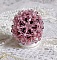 Bague artisanale Anémone en perles Swarovski roses et noires.