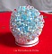 Bague Crystal Blue mont&eacute;e avec des toupies en Cristal de Swarovki aux couleurs Cristal, Aquamarine de qualit&eacute; AB2x, facettes cristal AB et rocailles pour un style contemporain