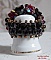 Bague artisanale Fantasia en cristaux Swarovski noir, rouge et doré.