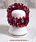 Bague artisanale en cristal Swarovski pourpre et rose.