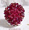 Bague artisanale fleur en cristal Swarovski pourpre et rose.