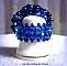 Bague artisanale bleu nuit en perles et cristal Swarovski.