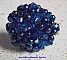Bague artisanale bleu nuit en perles et cristal Swarovski.