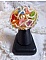 Bague Garden Flowers brod&eacute;e avec des cristaux de Swarovski, des fleurs Lucite et des rocailles