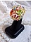 Bague Garden Flowers brod&eacute;e avec des cristaux de Swarovski, des fleurs Lucite et des rocailles