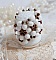 Bague Horizon mont&eacute;e avec des facettes en verre de boh&egrave;me et des rocailles en verre. Un beau duo de couleurs Blanc et Bronze pour un style contemporain