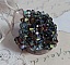 Bague Long Brown Picasso Ethnique mont&eacute;e avec des toupies en cristal, facettes de boh&egrave;me en verre et rocailles