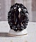Bague Noire Liberty avec un cabochon en cristal de Swarovski