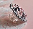 Bague Pampilles Rose et Grise avec des navettes et perles nacr&eacute;es en cristal de Swarovski